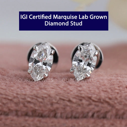 Marquise Cut Lab Grown Diamond Stud Earrings Earring