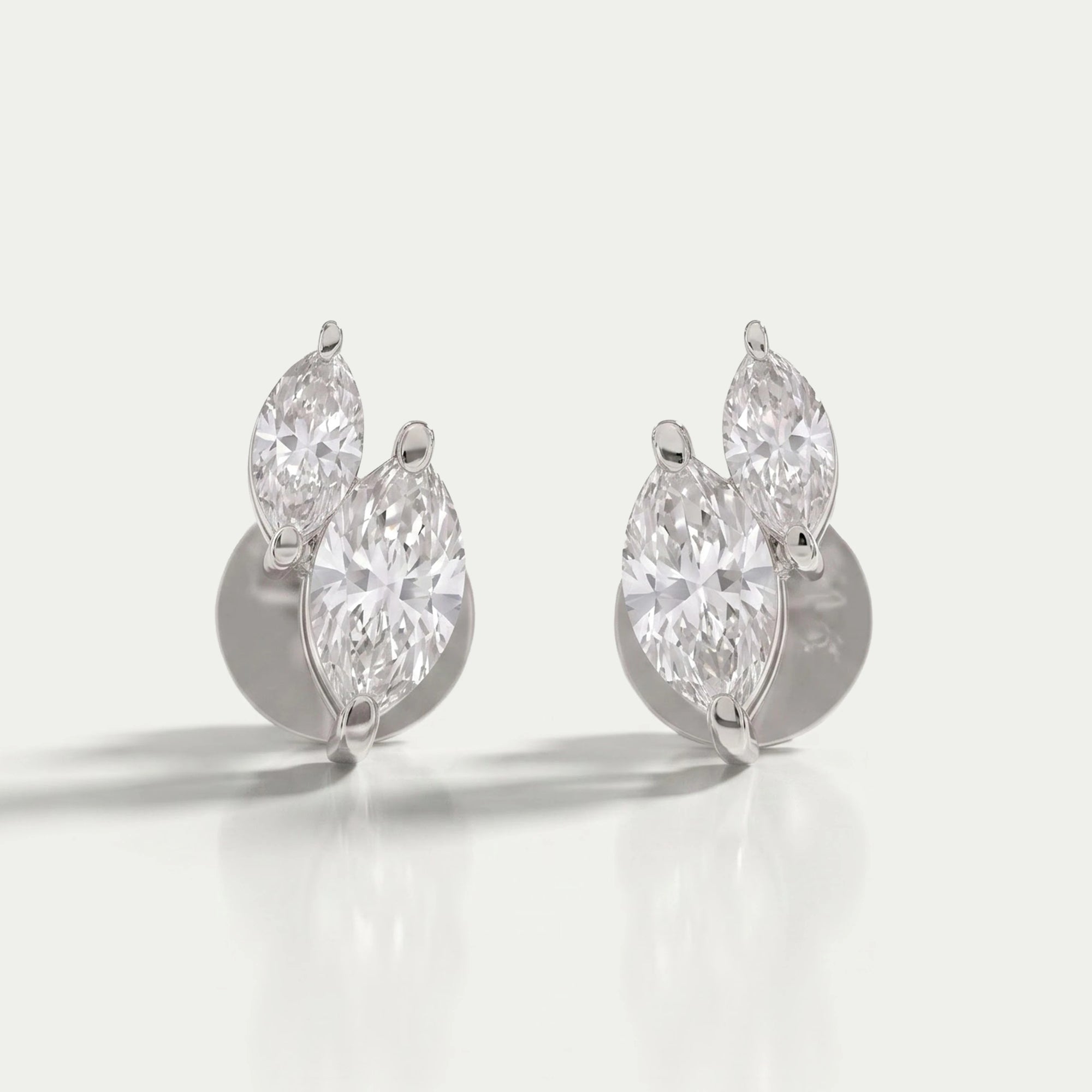 Two Stone Marquise Lab Diamond Stud