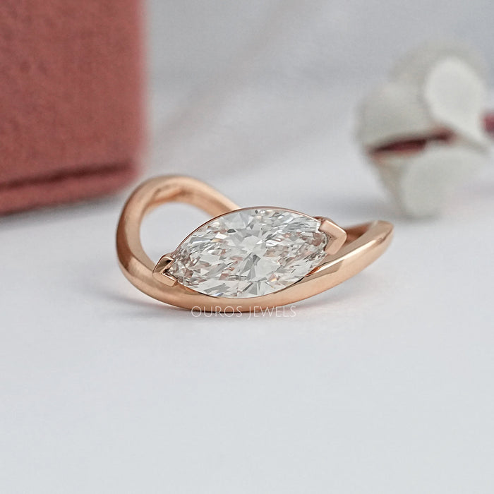 Lab Diamond Sculpted Wave Solitaire Ring