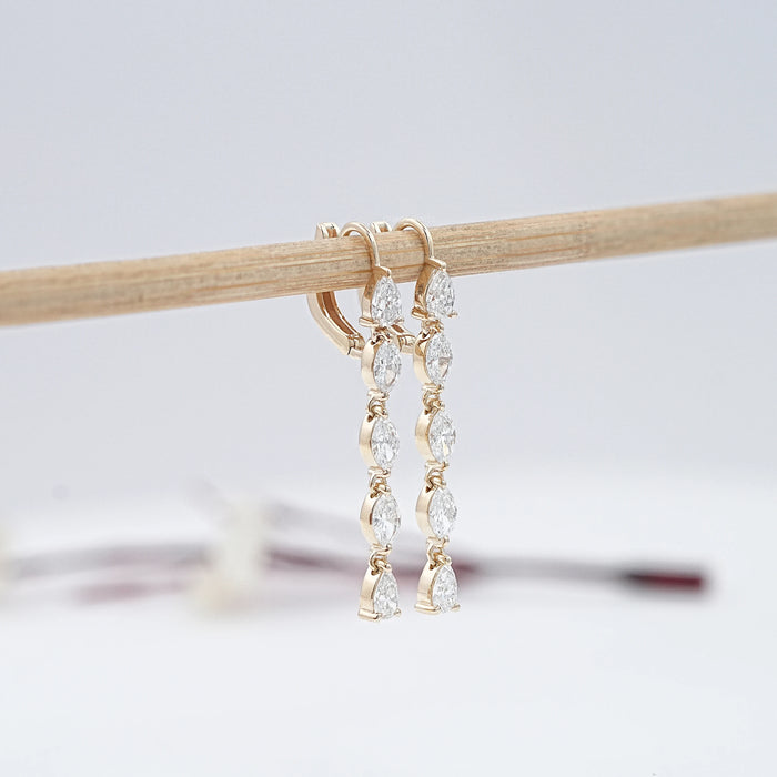 Pear and Marquise Diamond Drop Dangles