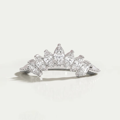 Marquise Cut Curved Stackable Band Rings