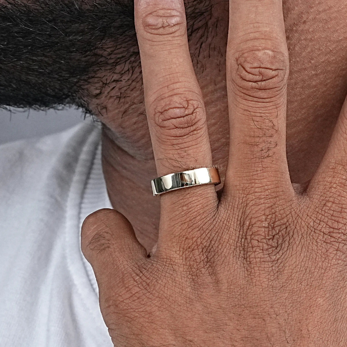 Men's Matte Finish Round Diamond Eternity Band Rings