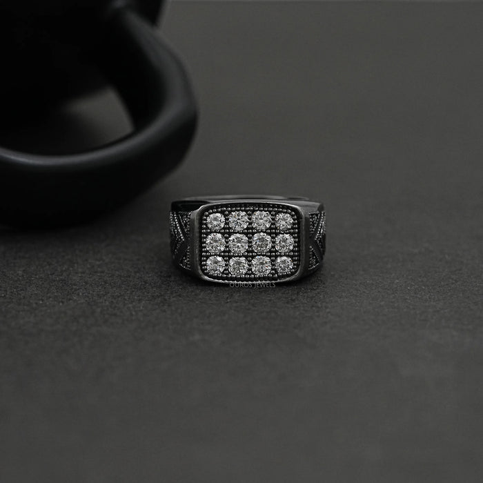 Black Gold Men's Lab Grown Diamond Ring