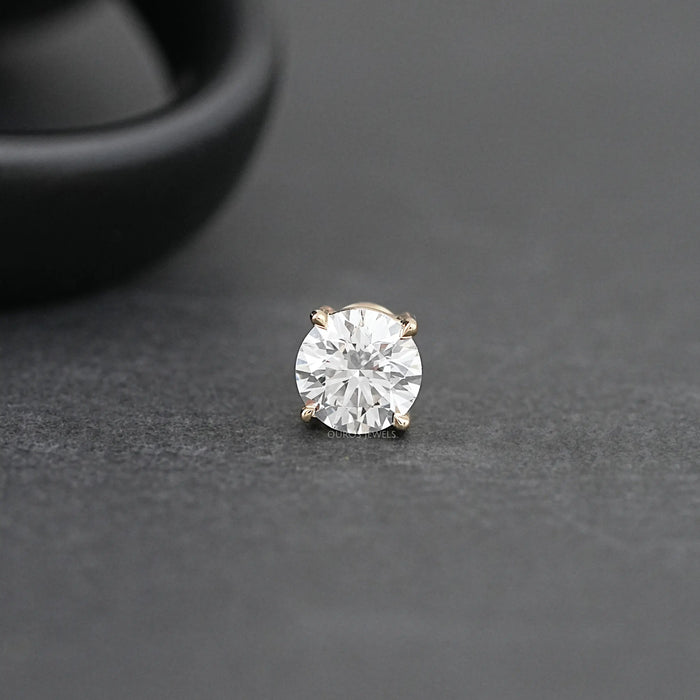 Lab Grown Solitaire Diamond Earrings for Men