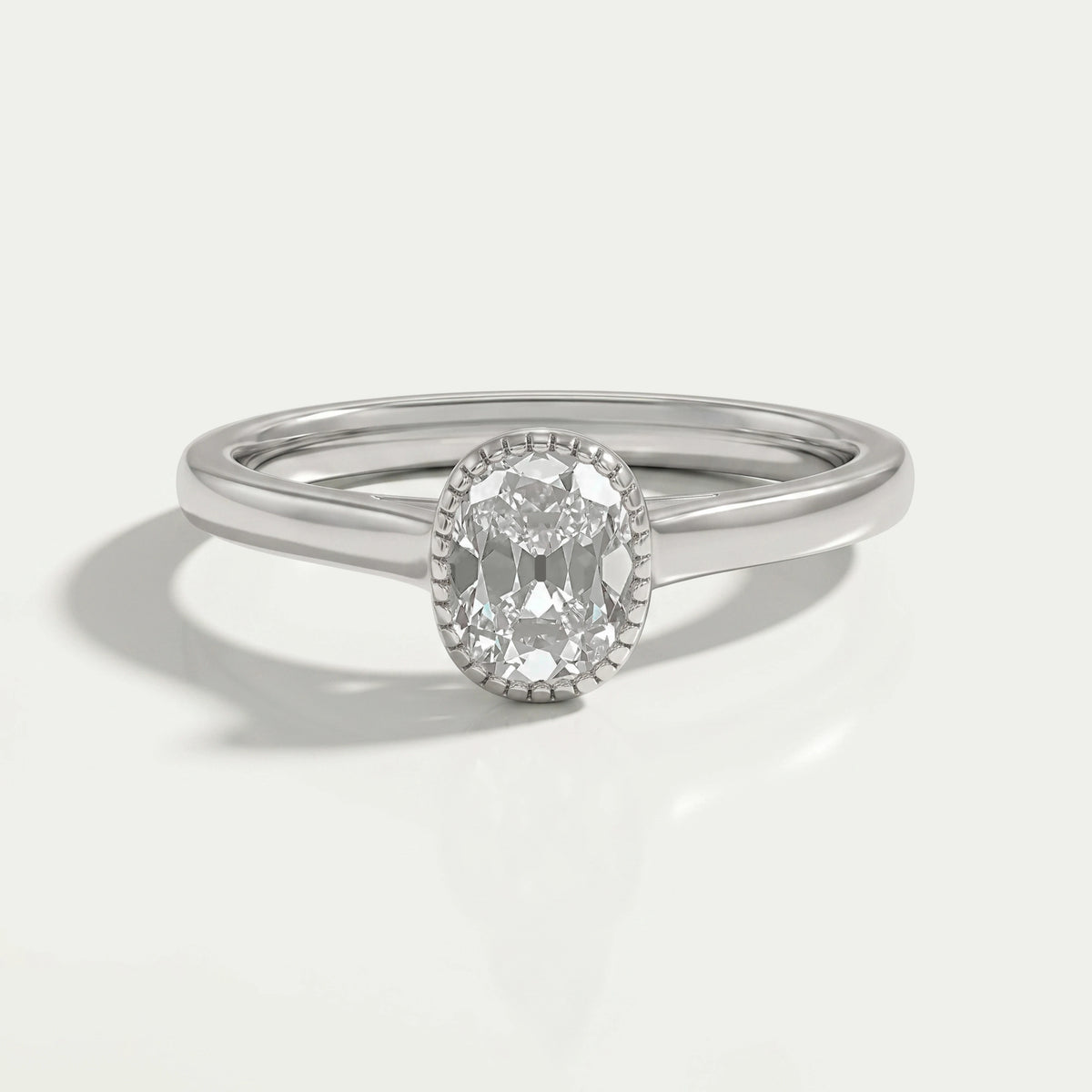 Old Mine Cushion Cut Milgrain Bezel Solitaire Ring