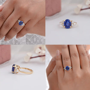 oval sapphire and diamond ring 