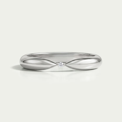 Minimalist Round Diamond Solitaire Band