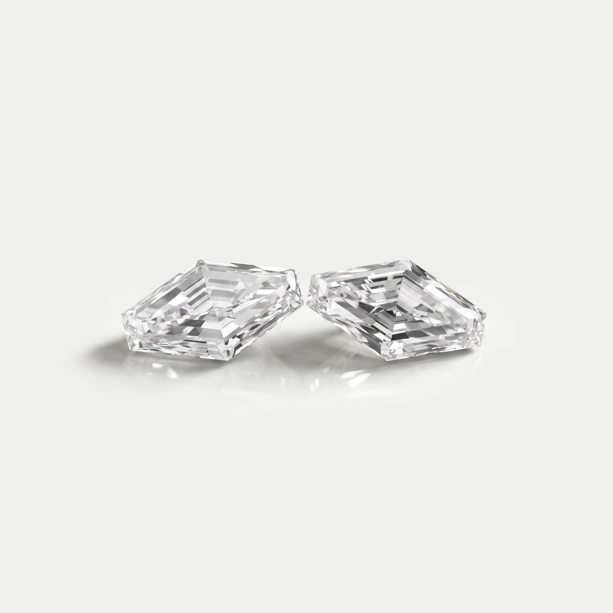Modified Lozenge Cut Lab Diamond Pair Loose