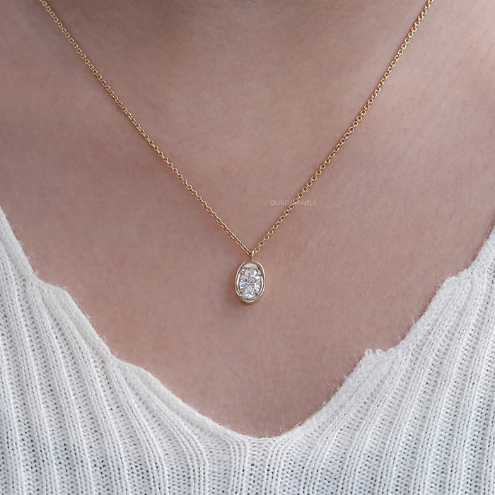 Oval Lab Diamond Molten Heirloom Pendant
