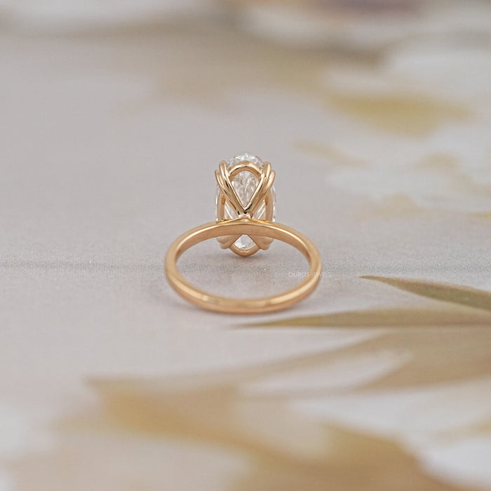 Old Mine Moval Cut Solitaire Engagement Ring