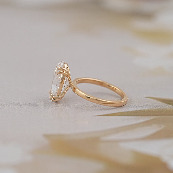 Old Mine Moval Cut Solitaire Engagement Ring