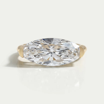 Moval Cut Accent Diamond Engagement Ring 