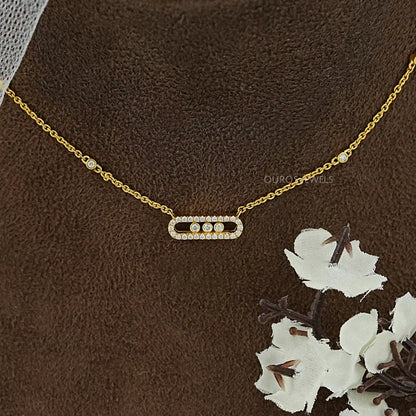 Round Lab Grown Diamond By Yard Necklace