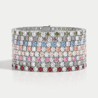 Fancy Colored Round Diamond Tennis Bracelet