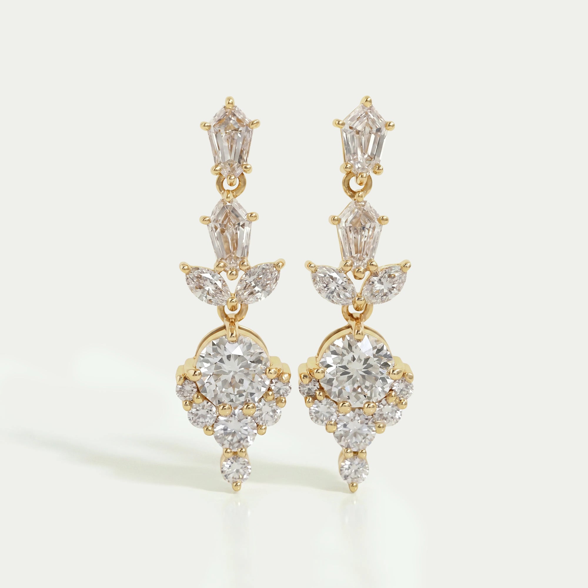 Multi Diamond  Dangle Earring