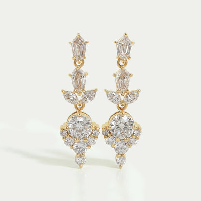 Multi Diamond  Dangle Earring