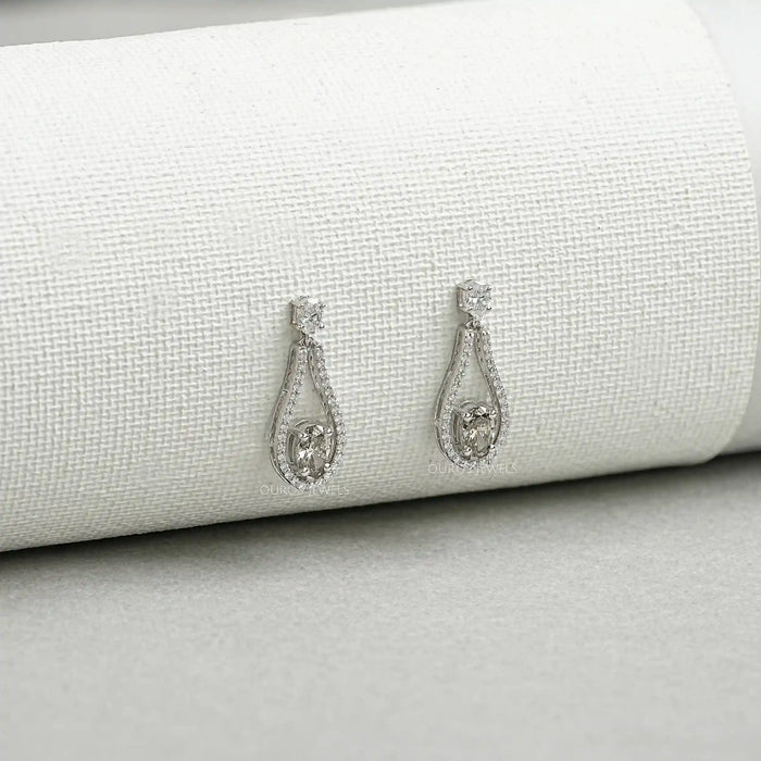 Diamond  Layered Teardrop Dangle Earrings