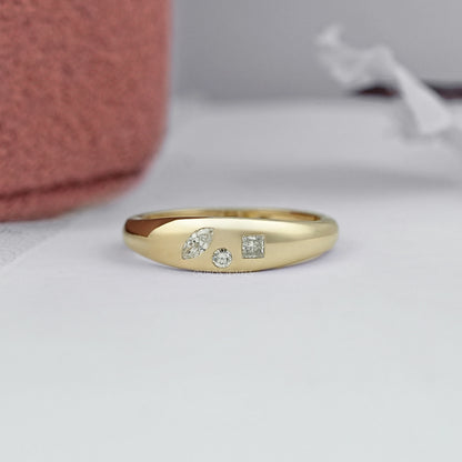 Multi Shape Diamond Flush Set Ring Rings