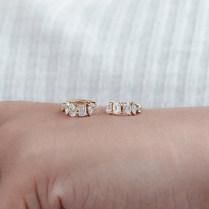 Multi Shape Lab Diamond Hoops Earrings Earring