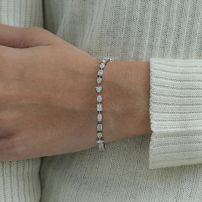 Multi Shape Lab Diamond Linked Bracelet Bracelet
