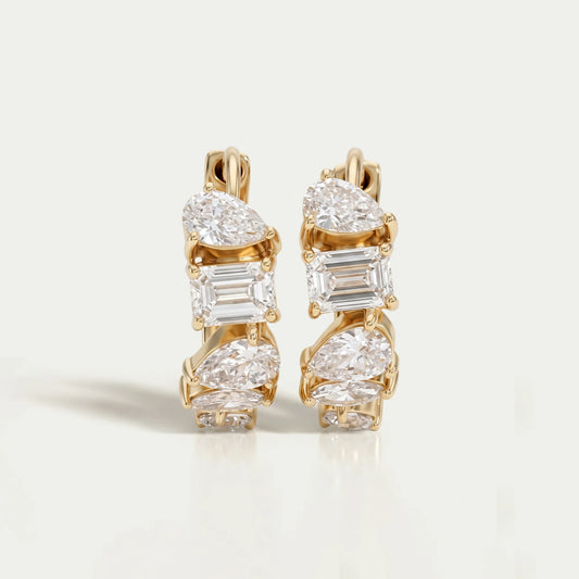 Multi Shape Lab Diamond Hoops Earrings Earring