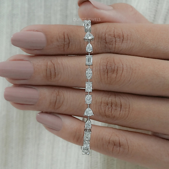 Multi Shape Lab Diamond Linked Bracelet