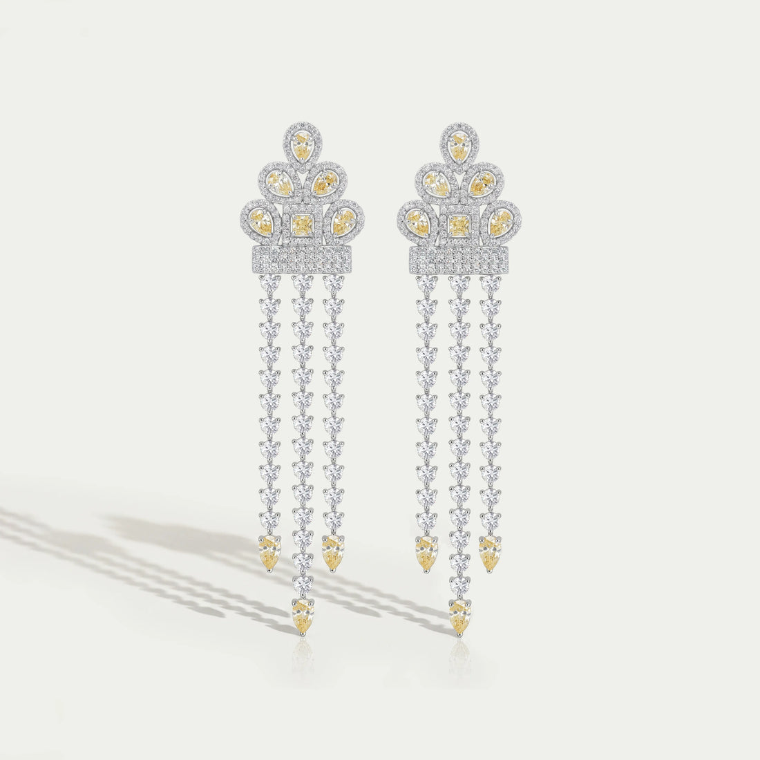 Multi Shape Lab Grown Diamond Chandelier Earrings