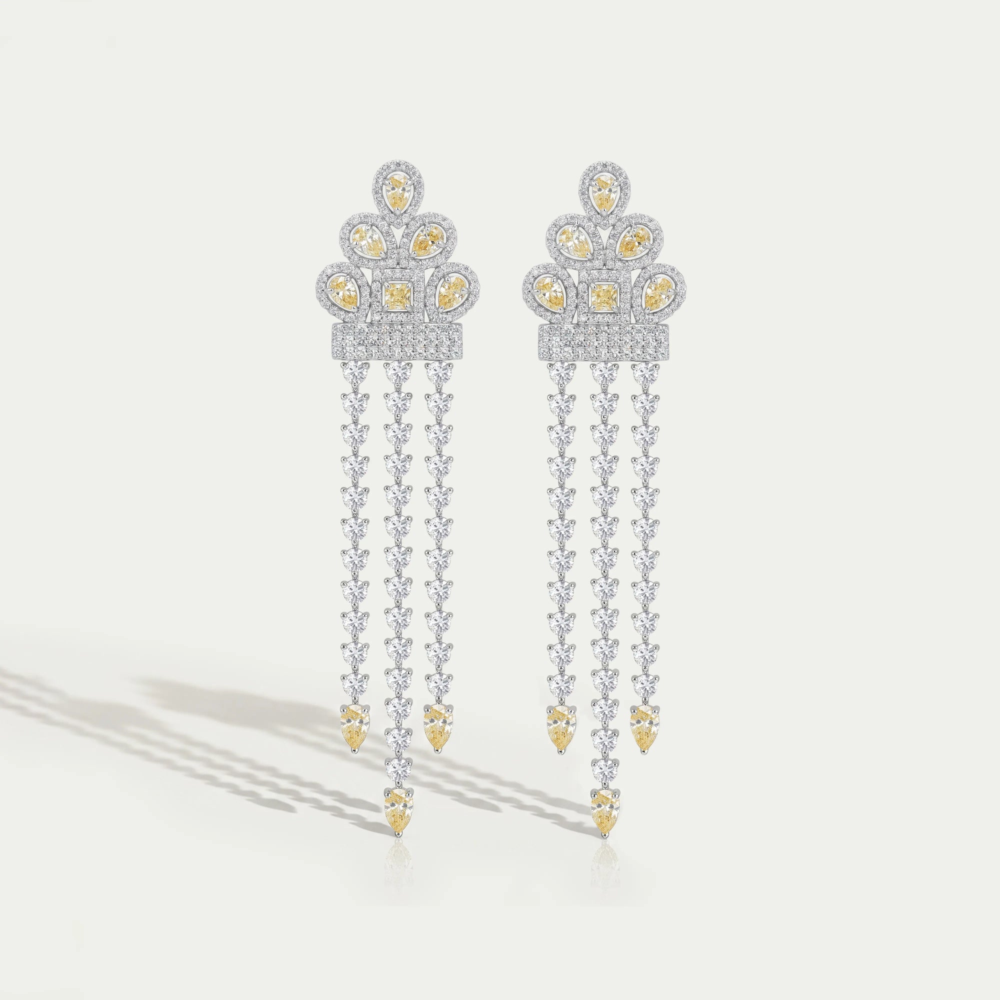 Multi Shape Lab Grown Diamond Chandelier Earrings