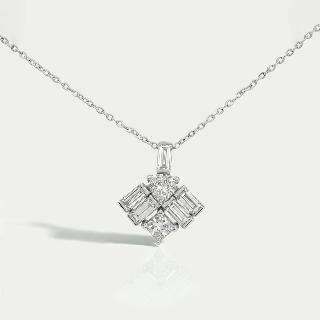 Multi Shape Lab Diamond Pendant Necklaces