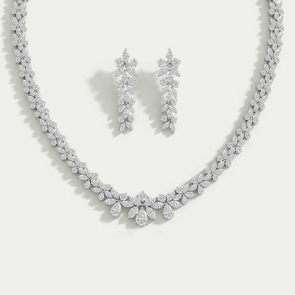 Multiple Shape Lab Diamond Wedding Necklace Set Necklaces