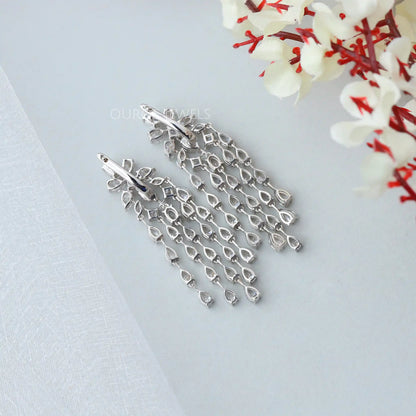 Multi-Shaped Lab Diamond Tassel Chandelier Earring