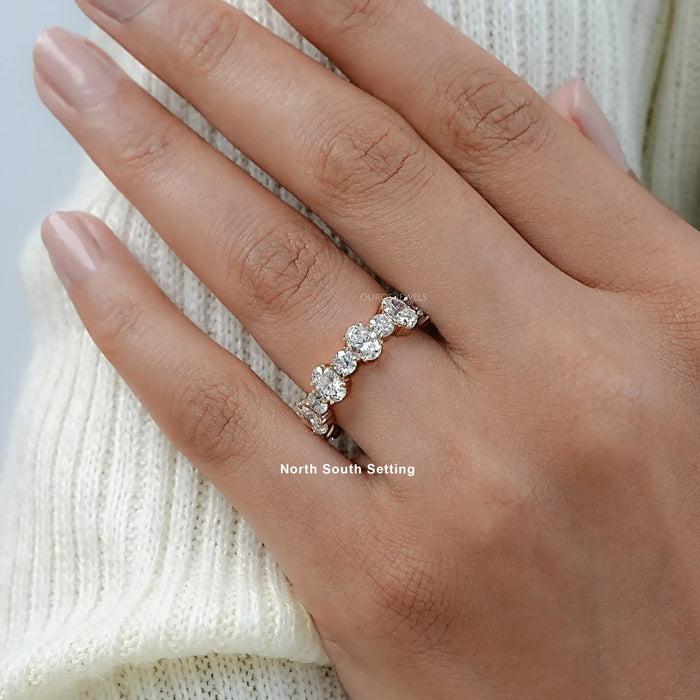 Oval and Round Cut Diamond Eternity Band