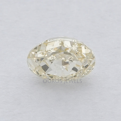 front view of yellow oval cut lab grown loose diamond gemstone