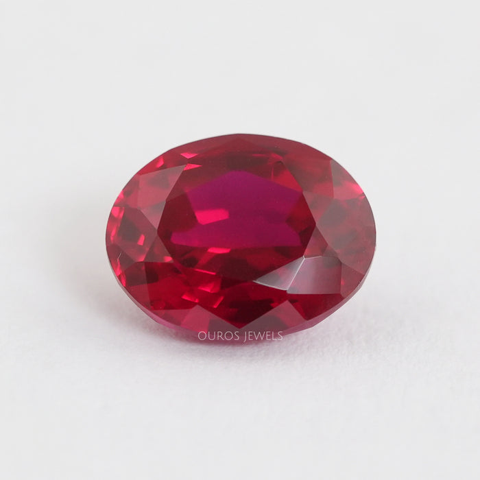 Zambian Oval Red Lab Gemstone
