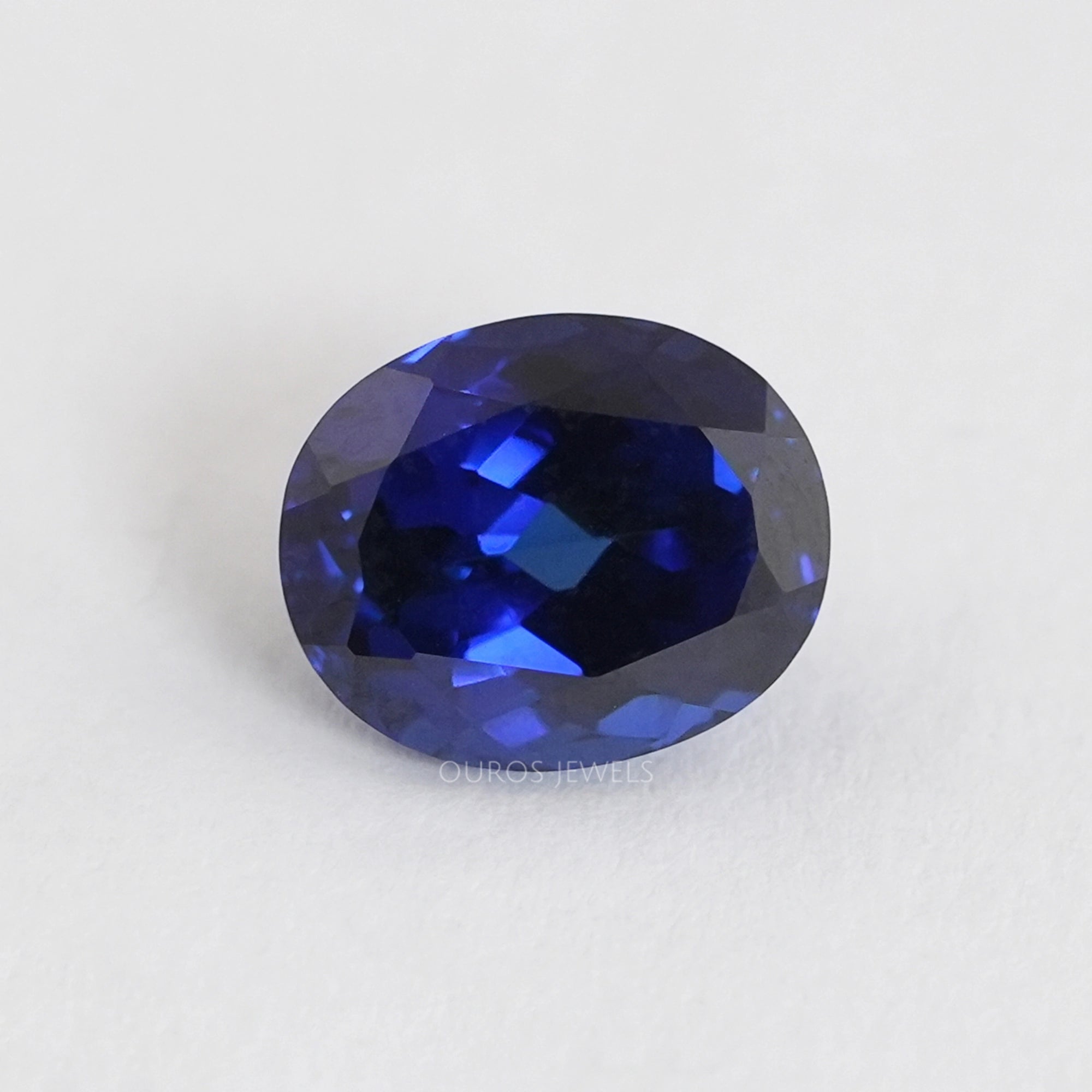 Blue Sapphire Oval Cut Lab Grown Gemstone Loose