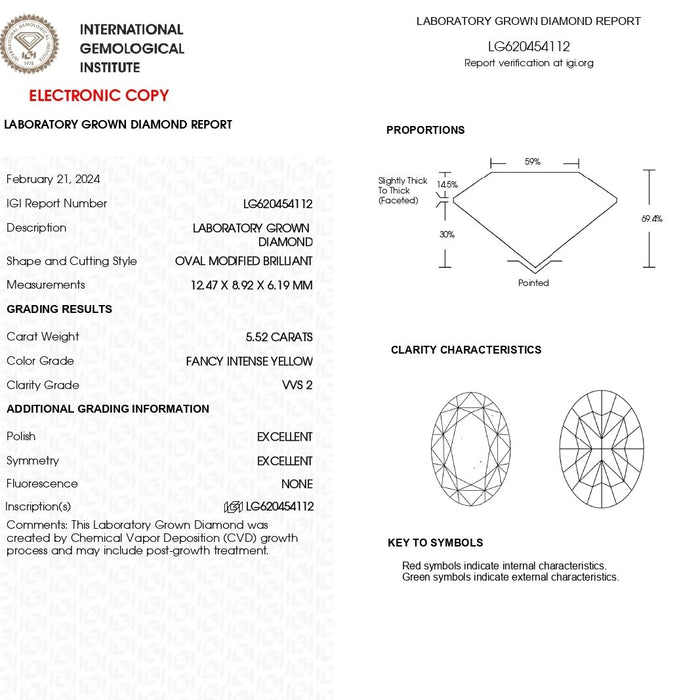 Yellow Modified Oval Cut Loose Diamond