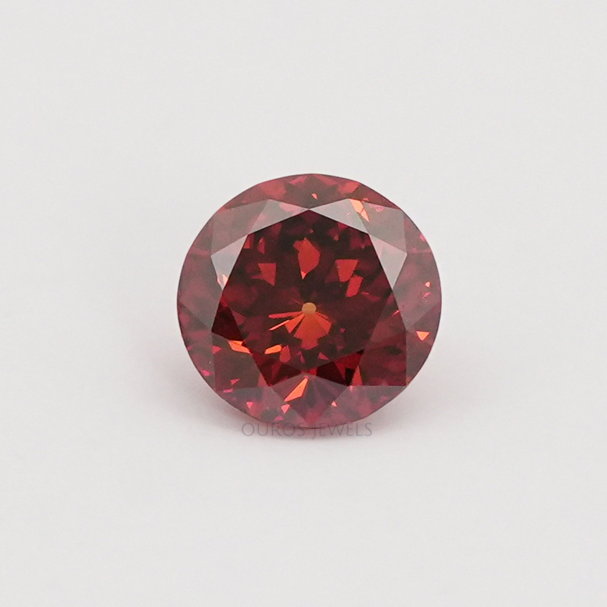 Red Portuguese Round Cut Lab Grown Diamond