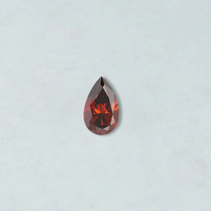 Red Pear Shaped Lab Grown Gemstone