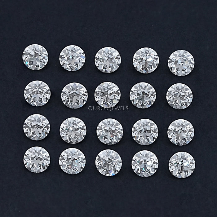 Old European Round Cut Flower Pattern Diamond Loose 