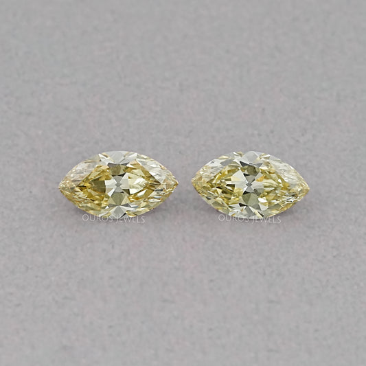 Old Mine Marquise Cut Lab Grown Diamond - Fancy Intense Yellow Loose
