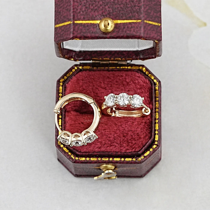 Old European Cut Diamond Hoop Earrings