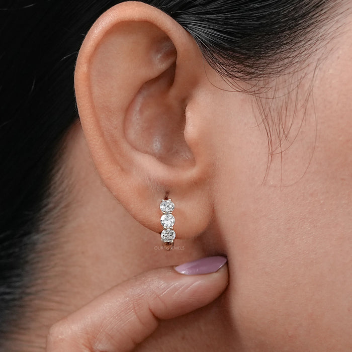 Old European Cut Diamond Hoop Earrings