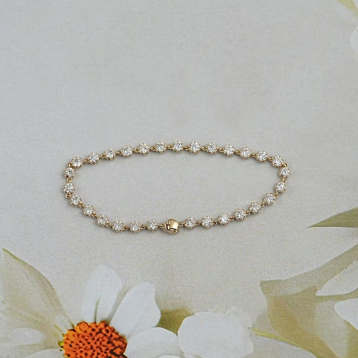 Old European Round Cut Lab Diamond Bracelet