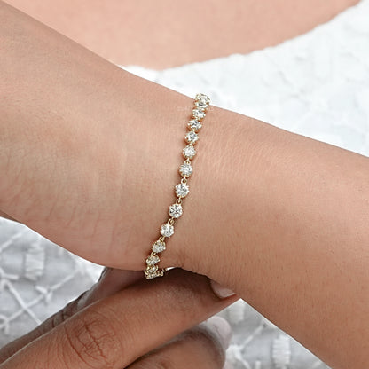 Old European Round Cut Lab Diamond Bracelet Bracelet