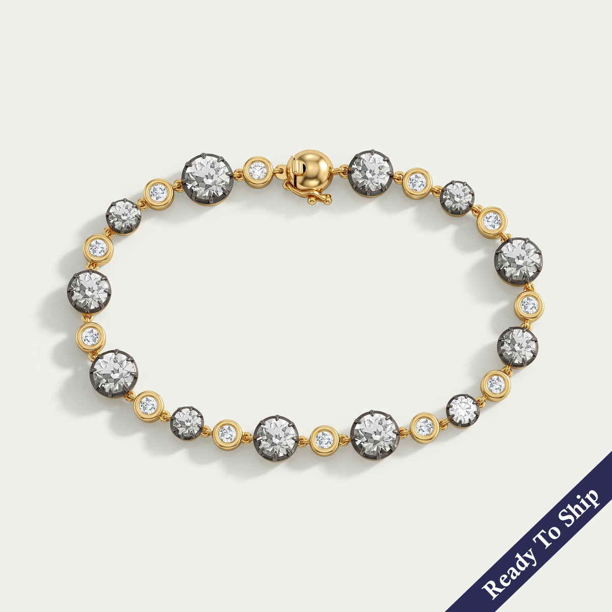 OEC Round Lab Diamond Black Coated Bracelet Bracelet