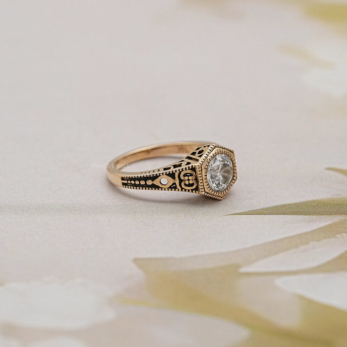 Vintage Old European Round Cut Art Deco Engagement Ring