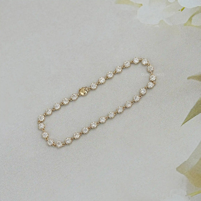 Old European Round Cut Lab Diamond Bracelet