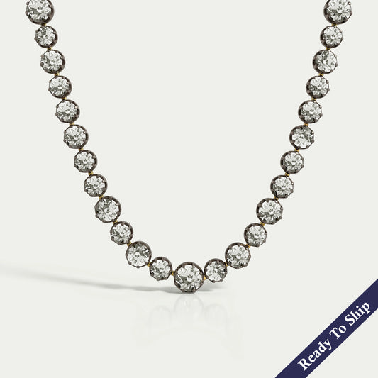 OEC Round Lab Diamond Tennis Necklace