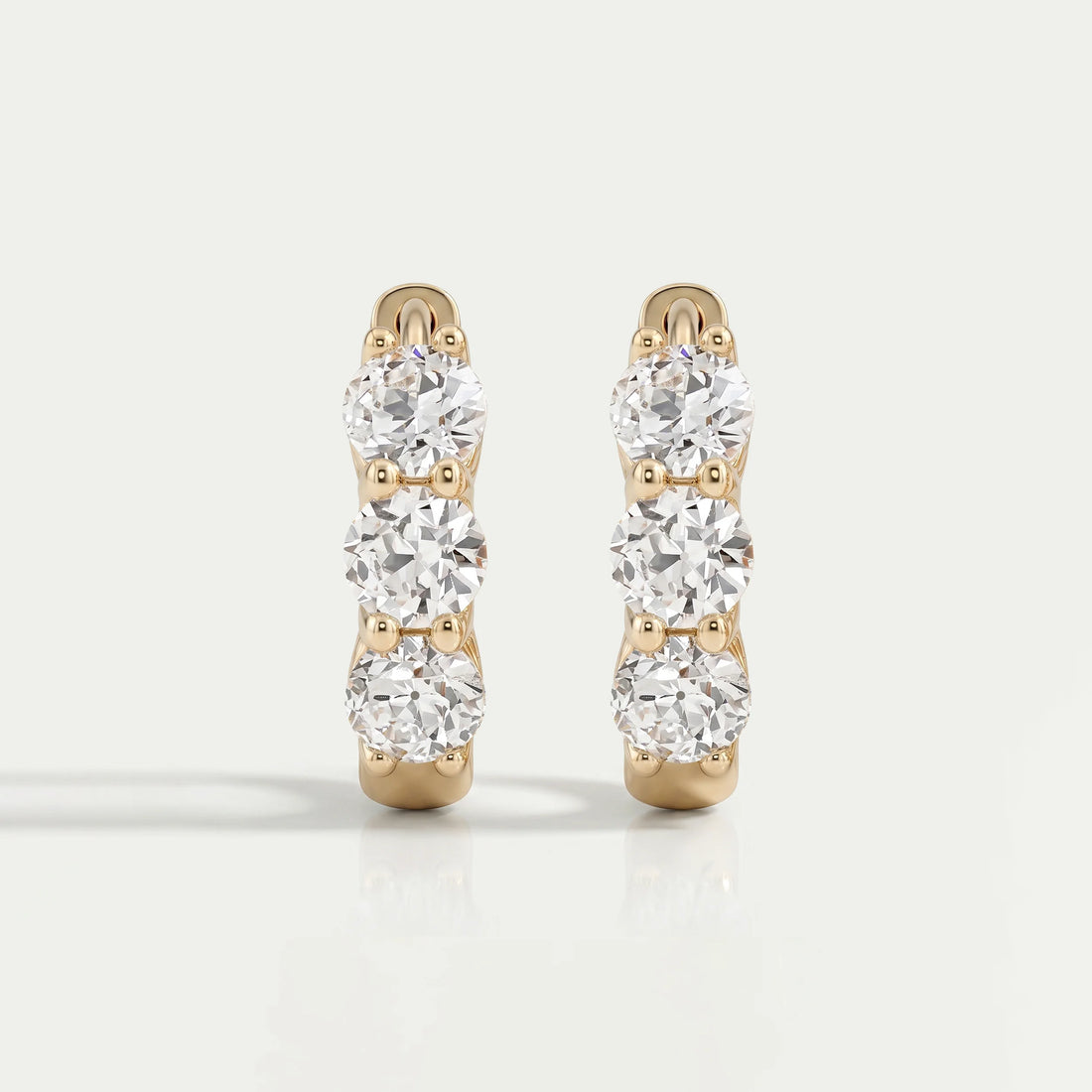 Old European Cut Round Diamond Hoop Earrings For Her Earring