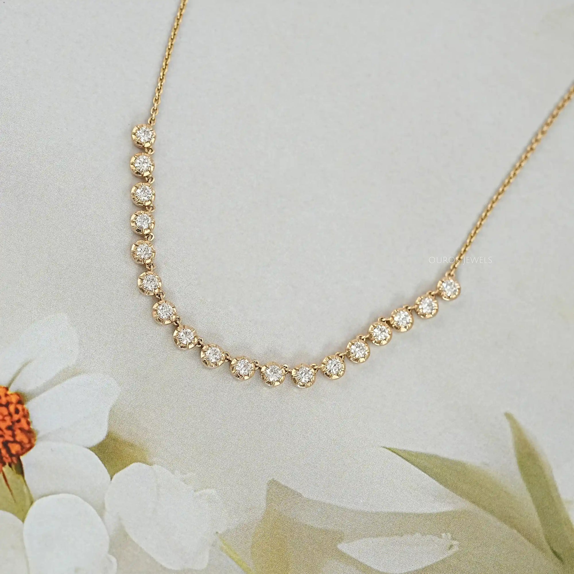 Old European Round Lab Grown Diamond Necklace Necklaces